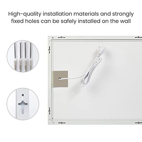 Hocosyme Infrared Heater, 600 Watts, Wall-Mounted, up to 120 °C, for 3–15 m2, Reaches Operating Temperature in 1–3 Minutes, TÜV-Certified