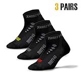 Thirty 48 Low Cut Cycling Socks for Men and Women | Unisex Breathable Sport Socks (Large - Women 9-12 // Men 8-11, [3 Pairs] Black Mixed Color)