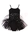 Tutu Leotard for Girls by MdnMd (4-6 Years,Black), Black, Size (Tag 130) Age 6-8