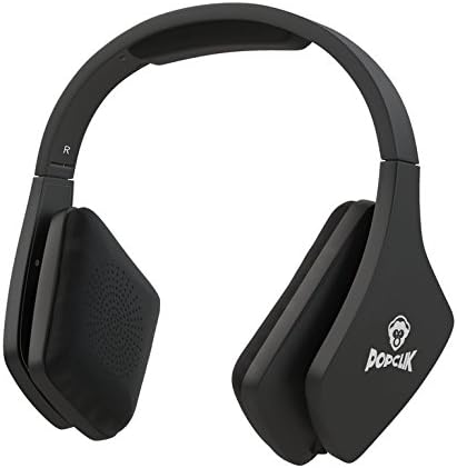 PopClik Jump! Pro Headphones in Black 40 mm Neodymium Magnet Driver Over The Ear 16 Ohms Impedance