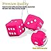 Vagway Fuzzy Dice Car Mirror- Pair of Pink Hanging Dice- Plush Stylish Vintage Retro Accessory