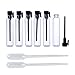 Enslz 100PCS Perfume Samples Mini Bottles With Black Lid Empty Glass Vials Dropper Bottle for Travel and Party (2ml)
