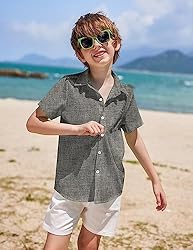 COOFANDY Toddler Boys White Button Down Shirt Kids
