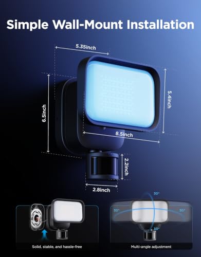 Govee Outdoor Wall Floodlight, 3000lm 6500K PIR Sensor, IP65 Security Light | RGBWW Garden Lights, PIR 120°/48ft Motion Sensor, Luminblend+ 10000K, 80+ Scenes, Alexa, Google, Matter, Backyard & Balcony