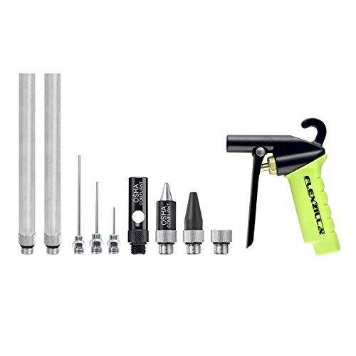 Flexzilla X1 10 Piece Blow Gun Kit, Quiet-Flo Tip, Xtreme-Flo Tip, Rubber Tip, (2) 6 in. Extensions, Needle Tips, Flexzilla Tip Adaptor - AG1500FZKIT
