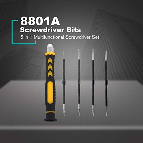 Isolierter Griff 5-in-1-Kombinationsschraubendreher-Satz Schlüssel 8801A/8801B T2 T4 T5 T6 PH00 PH000 0,8 1,2 Pentalobe… – Bild 6