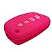 Coolbestda Silicone 4 Buttons Flip Key Fob Cover Keyless Case Jacket Remote Holder Protector for Hyundai Sonata Santa Fe Tucson Rose