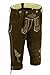 Trends Men's Bavarian Trachten Lederhosen Leather Shorts 34 Dark Brown