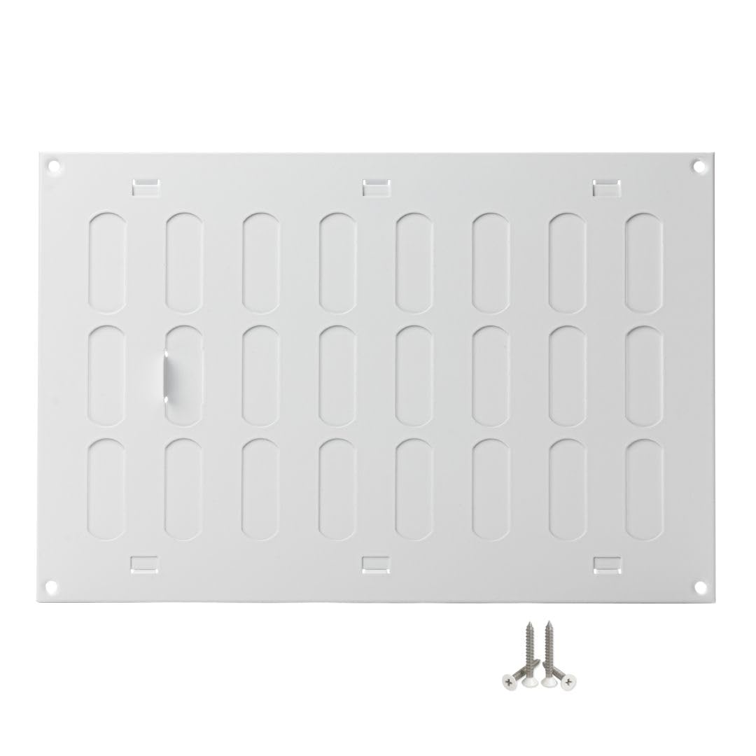 LIRAST 300x200mm / 12x8 inch White Metal Adjustable Ventilation Grille - Air Vent Cover Grill