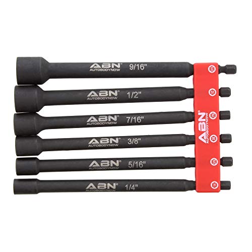 ABN Impact Nut Driver Tool Set 6pc SAE 6 IN Long Shank Nut Driver