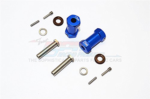 Axial RR10 Bomber Upgrade Parts Aluminum Wheel Hex Adapters 25mm Width (Use For 4mm Thread Wheel Shaft & 5mm Hole Wheel) - 1Pr Set Blue