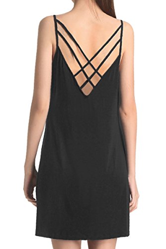 Women Lingerie Sleepwear Chemises Full Slip Babydoll Nightgown Dress(Black,S) - Thumbnail 5