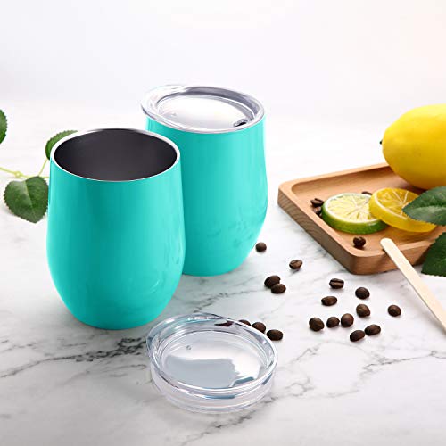 2 Double+Insulated+Stemless+Stainless+Champagne+Cocktails