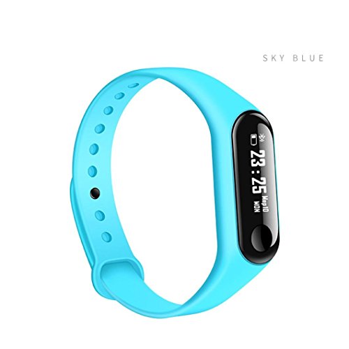 Click Here to See More Images SUKEQ Fitness Activity Tracker Watch Smart Wristband with Heart Rate Monitor, Step Counter Pedometer, Blood Pressure for Kids Women and Men (blue)