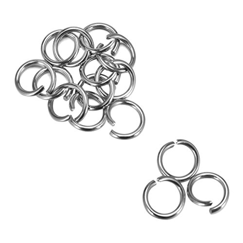 Housweety 200 Stainless Steel Open Jump Rings 9mm Dia. Findings