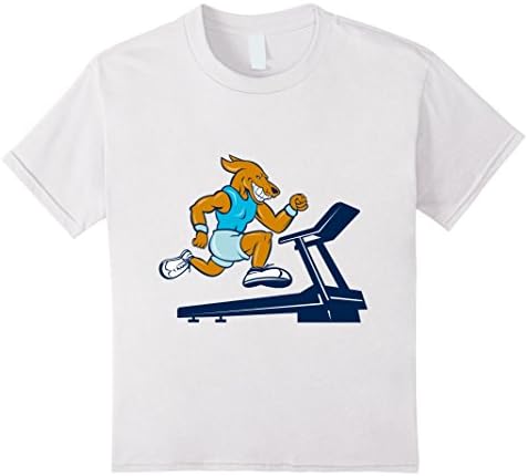 Kids Funny "Dog on Treadmill" T-Shirt 6 White