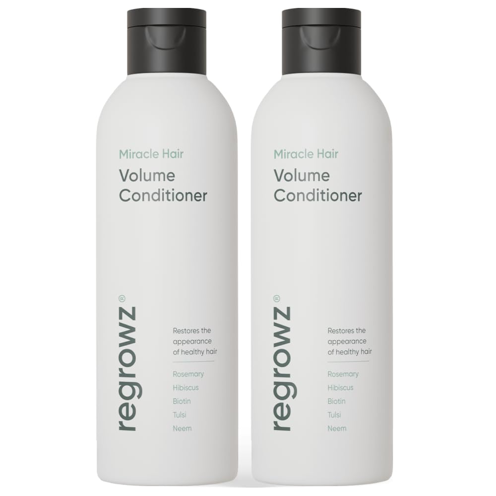 Regrowz Volume Conditioner 200ml x 2 - Biotin Hair Thickening Conditioner for Fine & Thinning Hair - Restore and Strengthen Stronger & Healthier Looking Hair for Men & Women