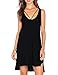 Dohia Women's Summer Sleeveless T Shirt Dress Criss Cross Neckline Casual Swing Tank Top Cotton Dresses C1701 (M, New Black)