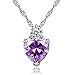 Godyce Heart Amethyst Pendant Necklace Women Girl Purple Crystal 18k Gold Plated Jewelry