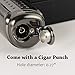 CIGARISM Black 4 Torch Red Jet Flame Cigar Lighter W/Cigar Punch Adjuster