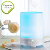 300ml Aroma Essential Oil Diffuser [Upgraded Version] Portable Ultrasonic Cool Mist Humidifier with Auto Shut Off Function-7 Color LED Lights Changing for Home Office Baby Bedroom Room