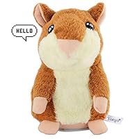 Yoego Talking Hamster Repeats What You Say Educational Talking Toy Repeating Hamster Toy Gift for Kids Age 3+ (Brown)