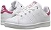 adidas Originals Stan Smith Sneaker, White/White/Bold Pink, 3 US Unisex Little Kid