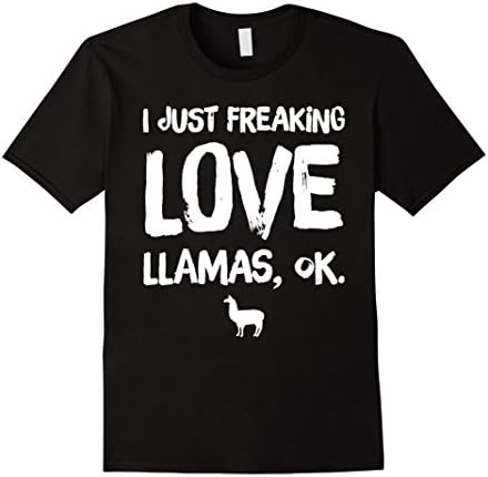 Mens I Just Freaking Love Llamas Ok T-Shirt Medium Black