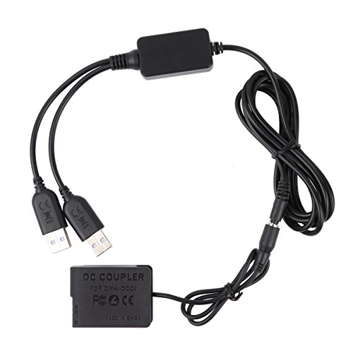 DMW-DCC8 DC Coupler (Fully Decoded) USB Power Adapter DMW-AC8 AC Adapter Camera Charger Kit for DMW-BLC12, Panasonic Lumix DMC-FZ200, DMC-FZ1000, DMC-G5, DMC-G6, DMC-G7, DMC-GX8 Cameras
