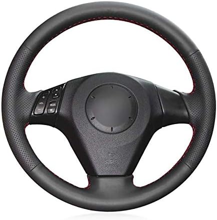 Black Faux Leather Car Steering Wheel Cover for Mazda 3 Axela 2004-2009 Mazda 5 2004-2010 Mazda 6 Atenza Mazda MPV