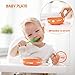 M KITCHEN WORLD Baby Bowl & Divided Plate with Stay Put Extra Suction - Orange
