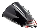 9sparts® Black Smoke Double Bubble Transparent Windscreen Windshiled for 2005 2006 Honda CBR600RR CBR 600RR
