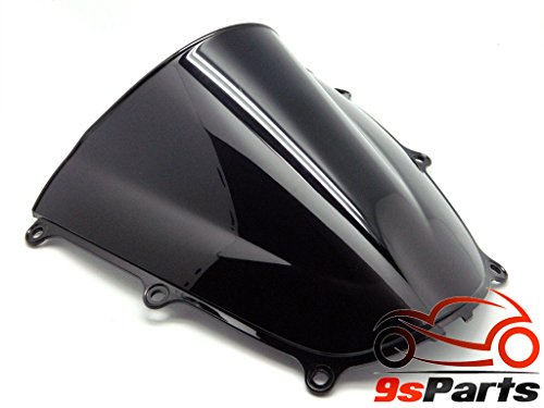 9sparts® Black Smoke Double Bubble Transparent Windscreen Windshiled for 2005 2006 Honda CBR600RR CBR 600RR