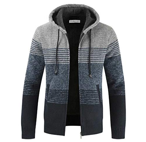 Mens Hoodie Knit Knitwear Sweatshirt Sweater Jacket Coat Mens Autumn Winter Fleece Thick Warm Hoodie Cardigan Sweater Knitwear Classic Long Sleeve Sweater Knitwear Knit Men