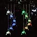 Chasgo Solar Hummingbird Wind Chime Color Changing Solar Mobile Wind Chime Outdoor Mobile Hanging Patio Light