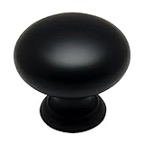 Cosmas® 4950FB Flat Black Cabinet Hardware Round Mushroom Knob - 1-1/4