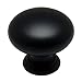 Cosmas® 4950FB Flat Black Cabinet Hardware Round Mushroom Knob - 1-1/4" Diameter