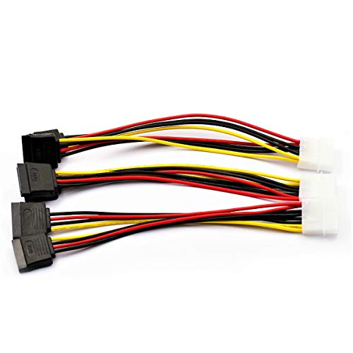 DaFuRui 5pcs 4 Pin Molex to 2×15 Pin SATA Power Y-Cable Adapter for IDE 8 Inches - Thumbnail 4