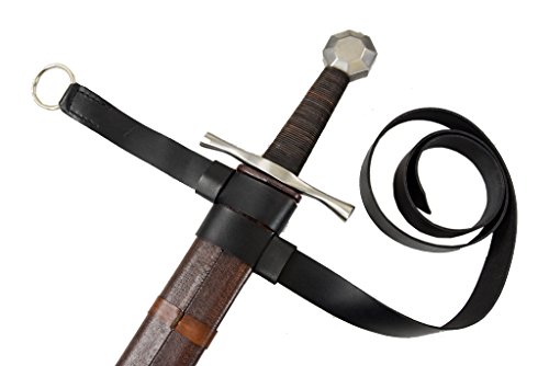 Double Strap Hanging Sword Belt - Black