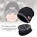 Malaxlx Kids Black Winter Beanie Hat and Scarf Set Fleece Lined Knit Cozy Skull Cap and Neck Warmer