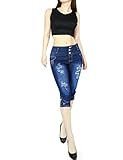 Women Sexy Stretchy Fitted Butt Lifting Design Denim Capri Jeans Collection