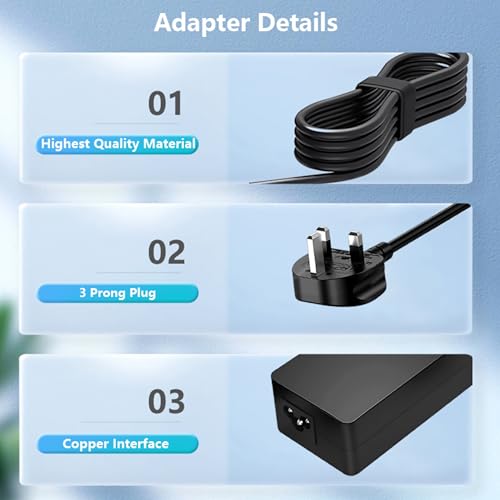NATNO 65W 45W 19.5V AC Adapter Compatible with HP Laptop Charger Pavilion X360 11 13 15 Chromebook 11 14 G3 G4 Envy 13 15 17 Stream 11 13 14 Probook Elitebook Power Supply Cord (65W Blue Tip)