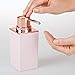mDesign Square Plastic Refillable Liquid Soap Dispenser Pump Bottle for Bathroom Vanity Countertop, Kitchen Sink - Holds Hand/Dish Soap, Hand Sanitizer, Essential Oil - 2 Pack - Light Pink/Rose Gold