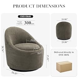 COLAMY Swivel Accent Chair Set of 2, 360° Swivel