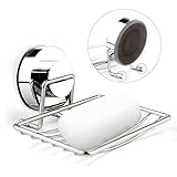 Suction Soap Holder，EZESO Stainless Steel Soap Dish Drain Shelves For Bathroom Kitchen