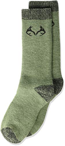 Realtree Boys Kids Merino Boot Socks, Olive, Small