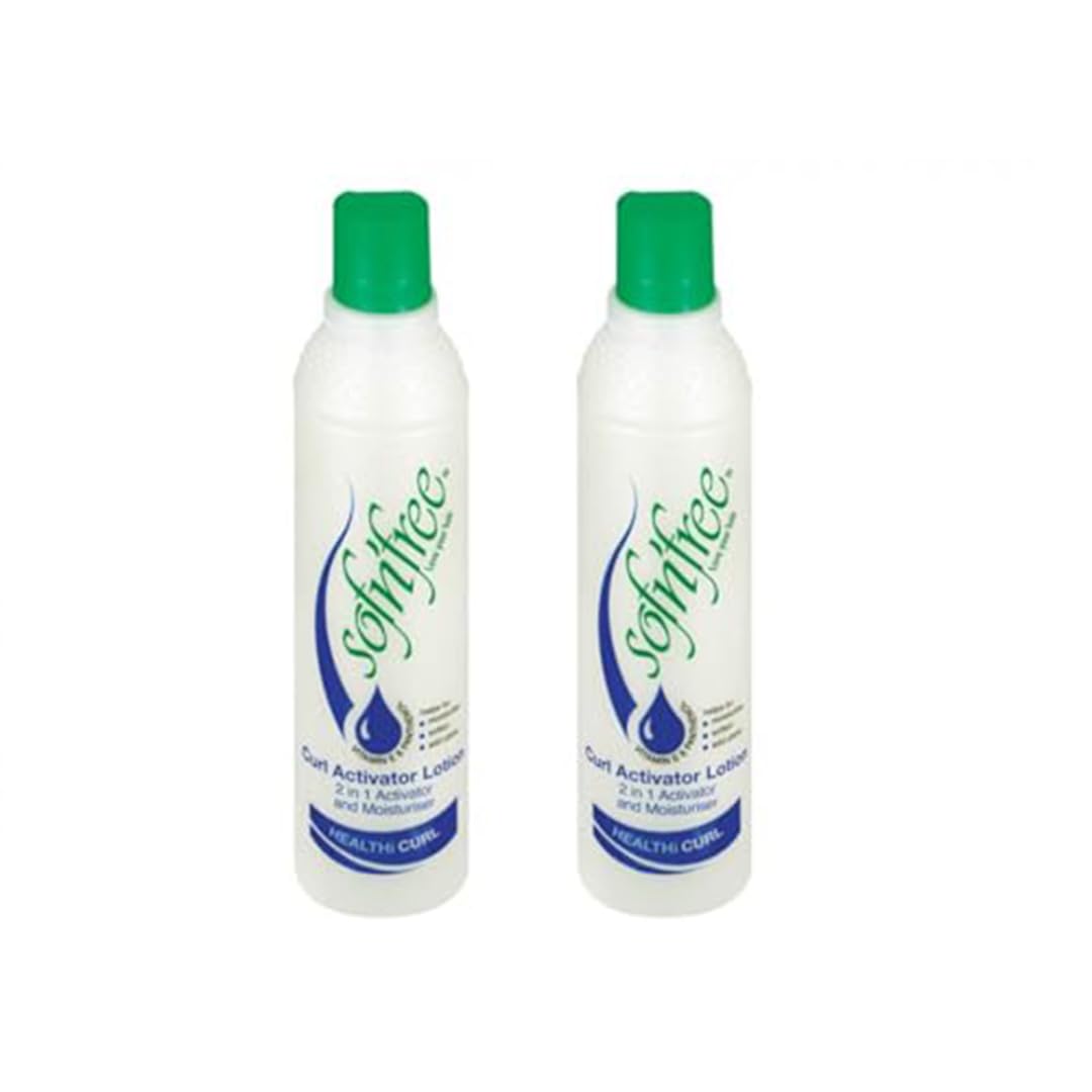 Sofn Curl Activator Lotion with Vitamin E & Panthenol for Natural Hair - 2-in-1 Moisturising Curl Cream & Hair Moisturiser for Curly Hair, Soft Defined Curls & Waves - 350ml (2 Pack)