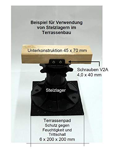 Holz Service 24 Terrassenpad für Terrassendielen-Unterkonstruktion, Granulatpad für Terrassenbau, Unterlage für… – Bild 4