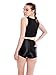 Yomsong Women's High Waist Shiny Satin Sexy Disco Short Pants 9 Colors (X-small, black)