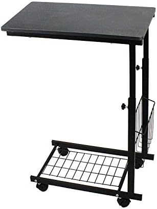 JWHHPJD U-Shaped Side Table on wheels,Black